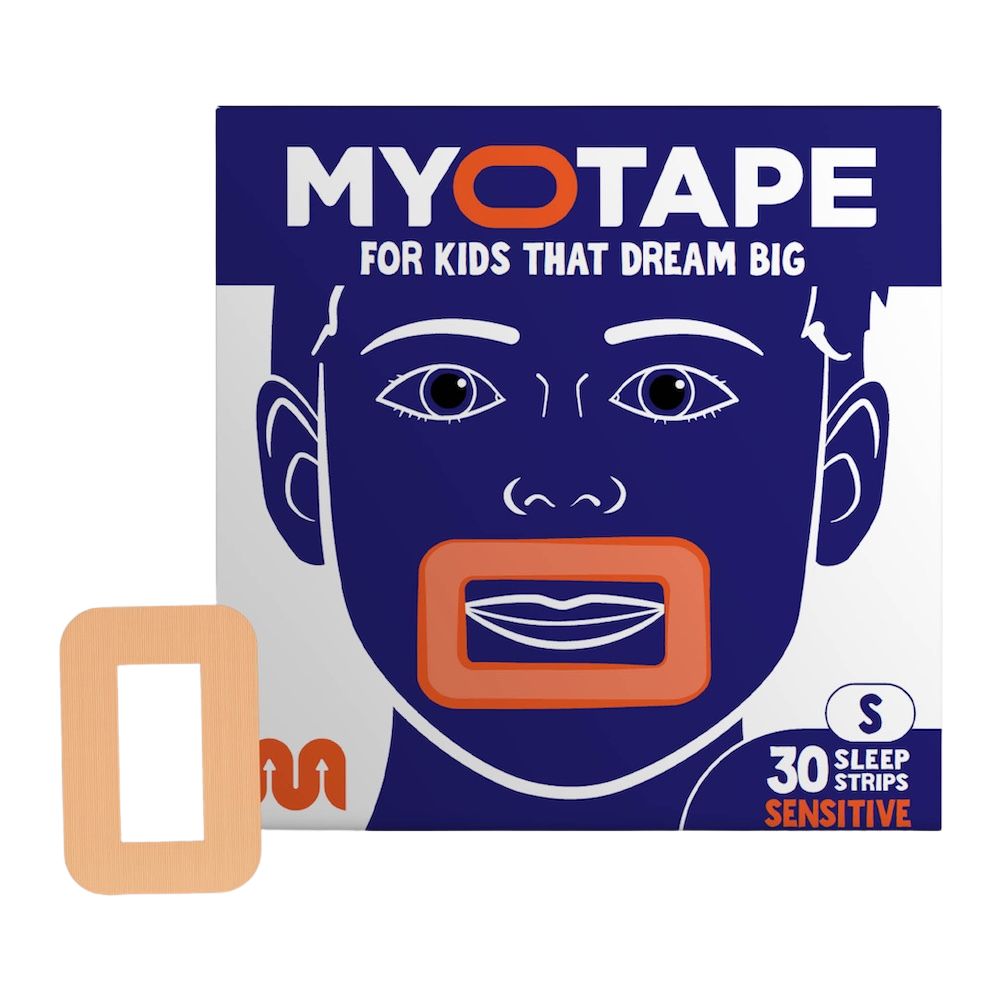 Myotape für Kinder: Packung mit einem hautfarbenen Mundpflaster und kindlichem Design.