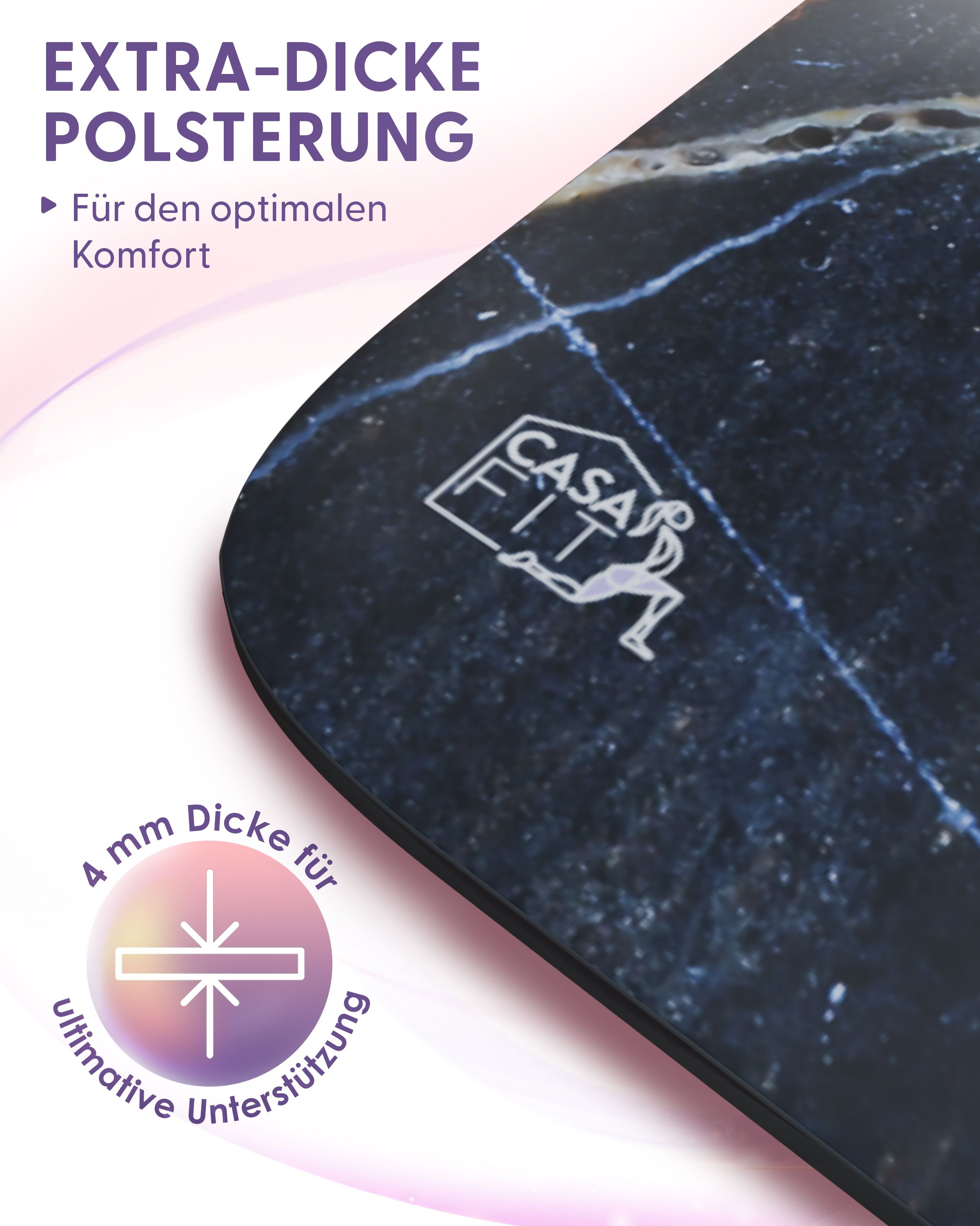 Fitness- & Yogamatte - dark marble