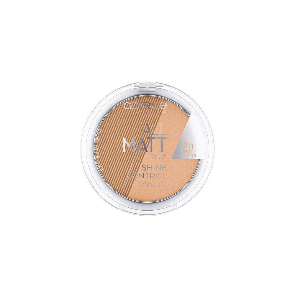 Catrice All Matt Plus Shine Control Puder in einem transparenten Behälter.