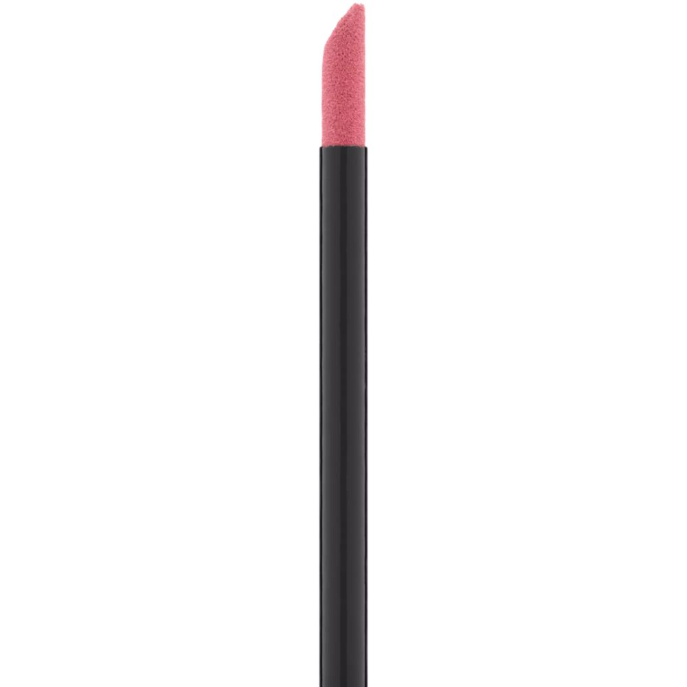 Applikator für Lippenstift. Rosa Spitze. Schwarzer Stiel. Nahaufnahme.