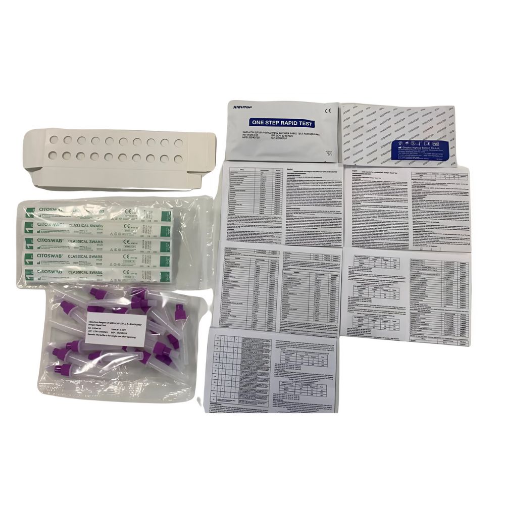 Hightop 5in1 Profi Antigentest Corona - COVID-19, Grippe A/B, RSV, Adenovirus + Gratis Nanovio FFP2