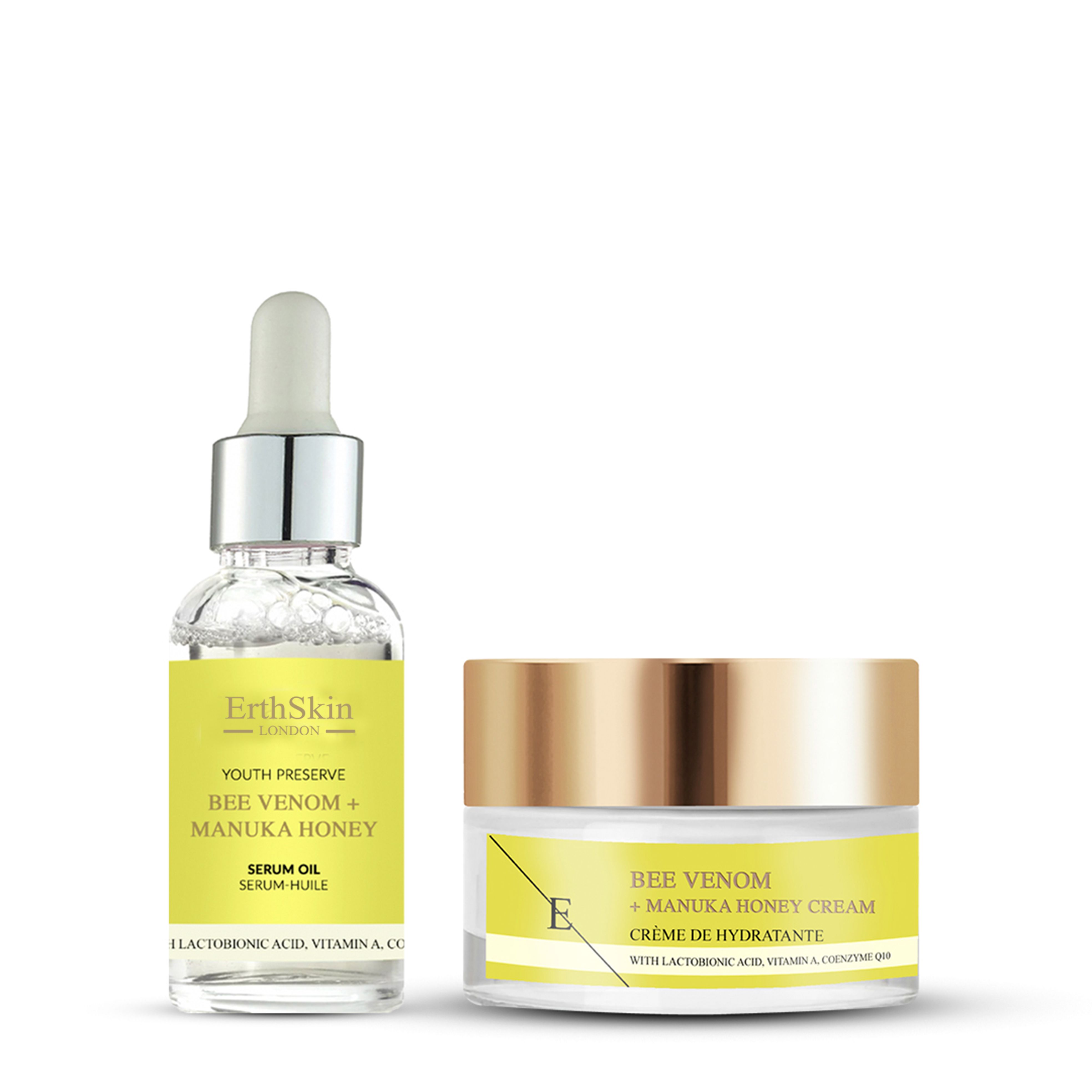 ErthSkin London Bienengift + Manuka-Honigcreme + Serumöl