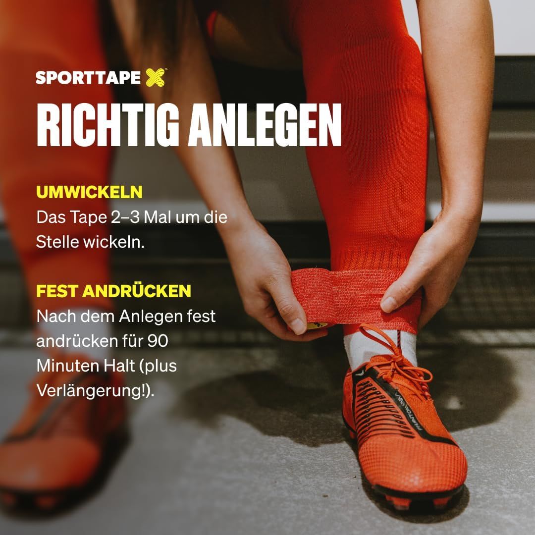 SPORTTAPE  Selbstklebender verband - 6 Rollen, 5 cm x 4,5 m Rot