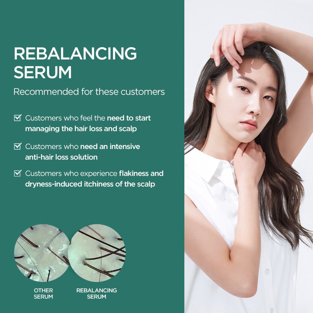 AYUNCHE Rebalancing Serum empfohlen für Haarausfall, juckende oder trockene Kopfhaut.