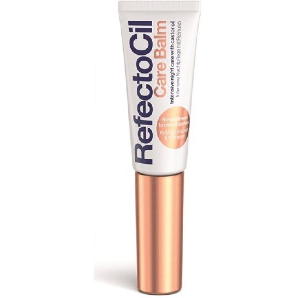 Refectocil Care Balm Tube mit goldfarbenem Applikator. Intensive Nachtpflege.
