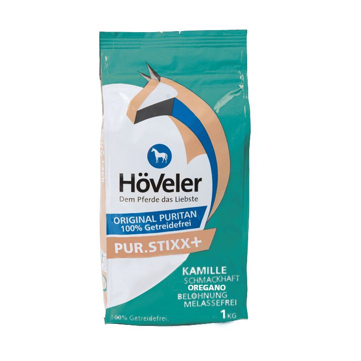 Höveler Original Puritan Pur Stixx 1kg Beutel mit Kamille, Oregano. Getreidefrei, melassefrei.