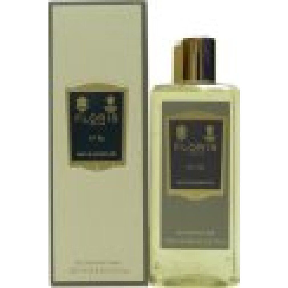 Floris No. 89 Bad- & Duschgel in klarer Flasche mit goldfarbenem Verschluss und cremefarbener Faltschachtel.