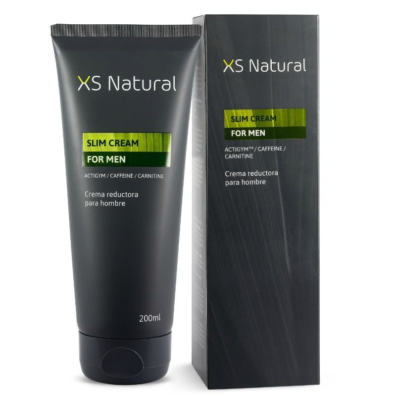 Schlanke Creme für Männer. Schwarze Tube und Schachtel mit Produktinformationen und Logo. 200ml.