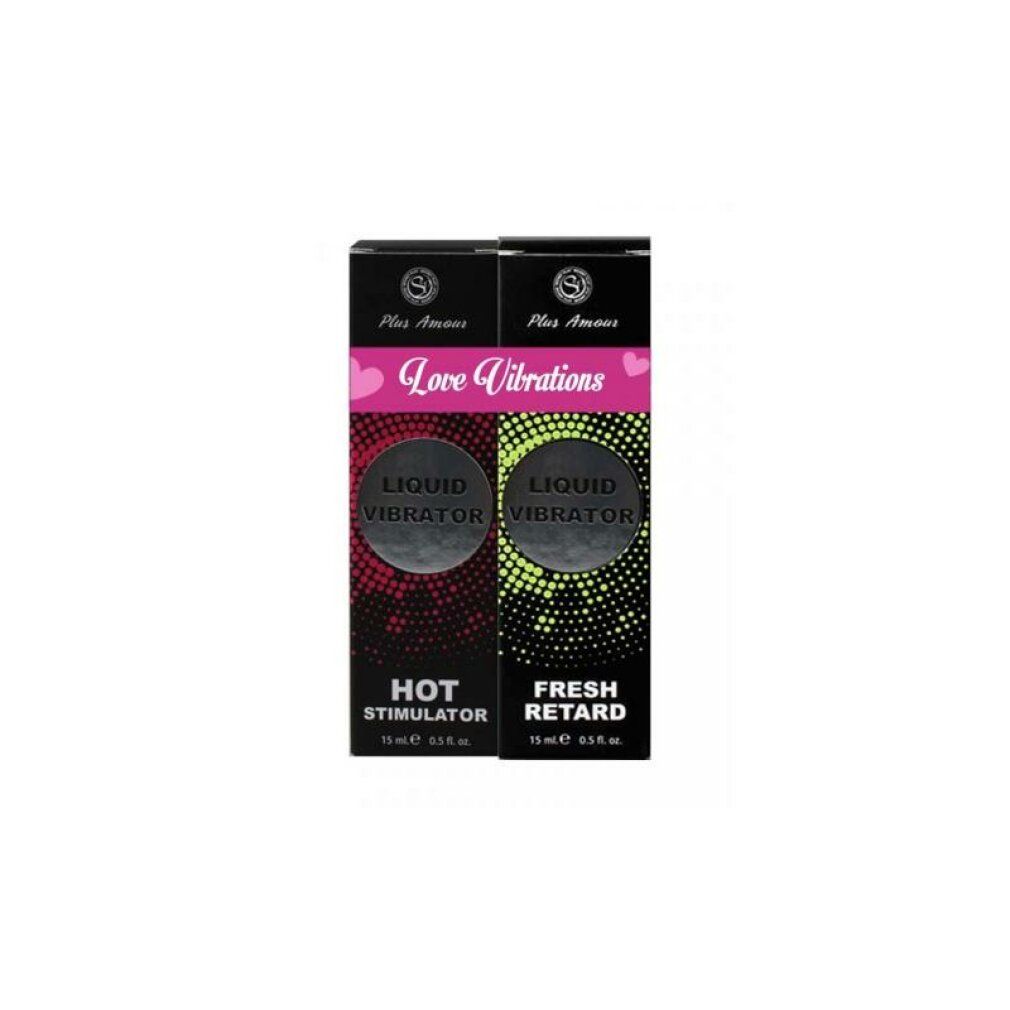 Zwei Packungen "Love Vibrations" Liquid Vibrator: "Hot Stimulator" und "Fresh Retard".