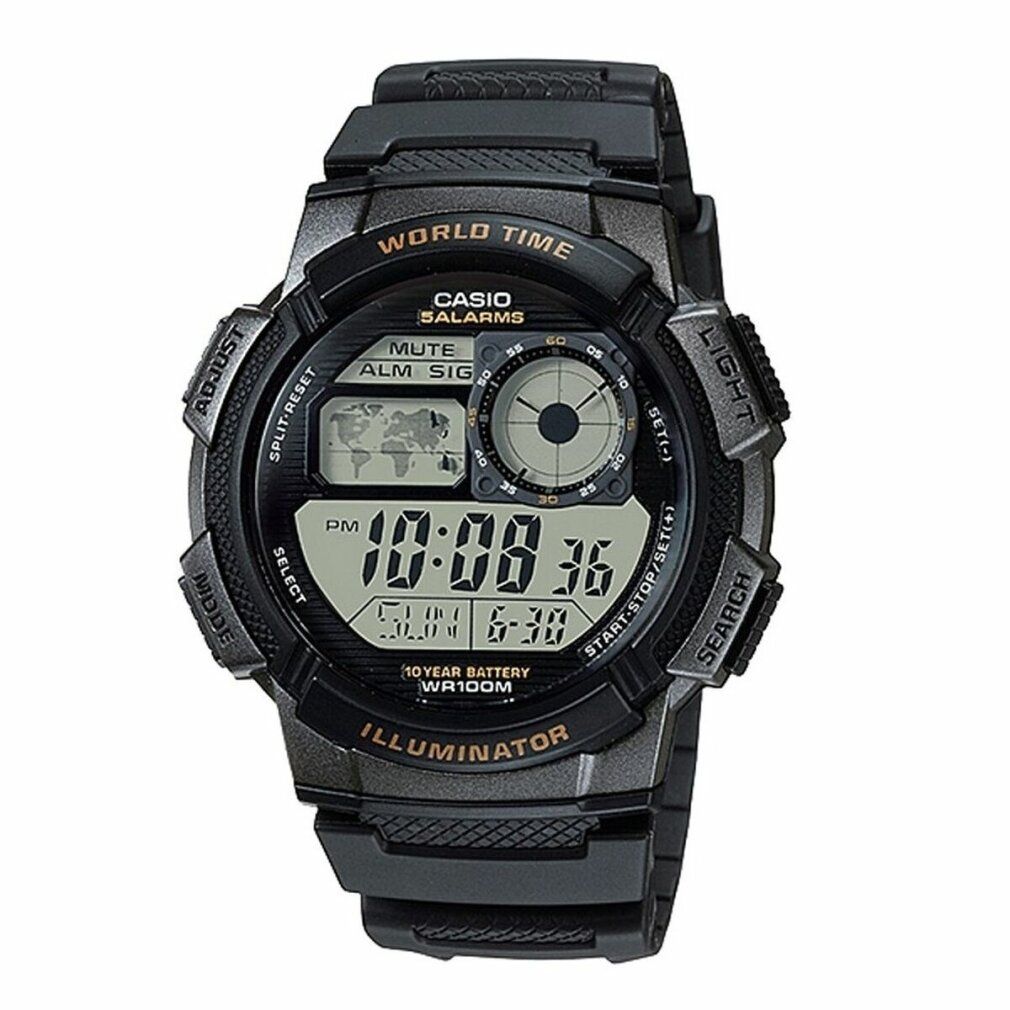 casio Mod. world time illuminator - 5 Alarms, 10 Year battery