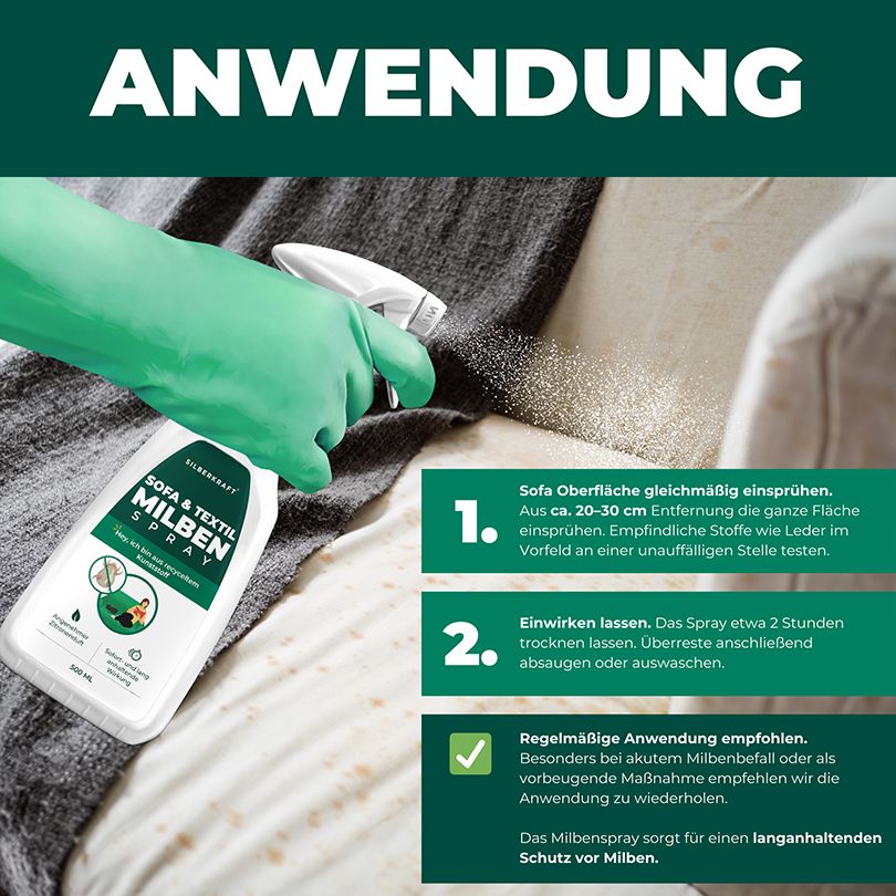 SILBERKRAFT Milbenspray Sofa & Textil