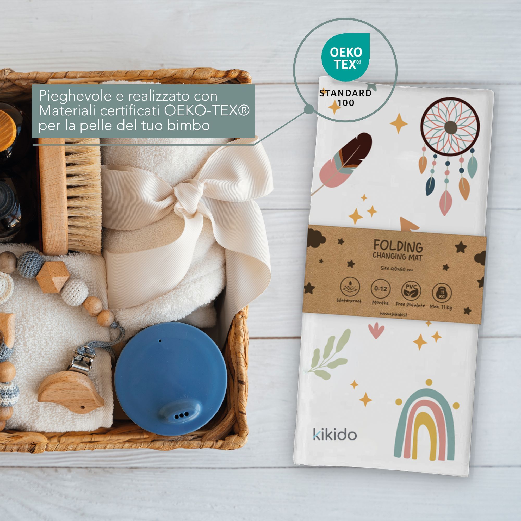 Kikido weiche Wickelauflage 40x60 Teddy