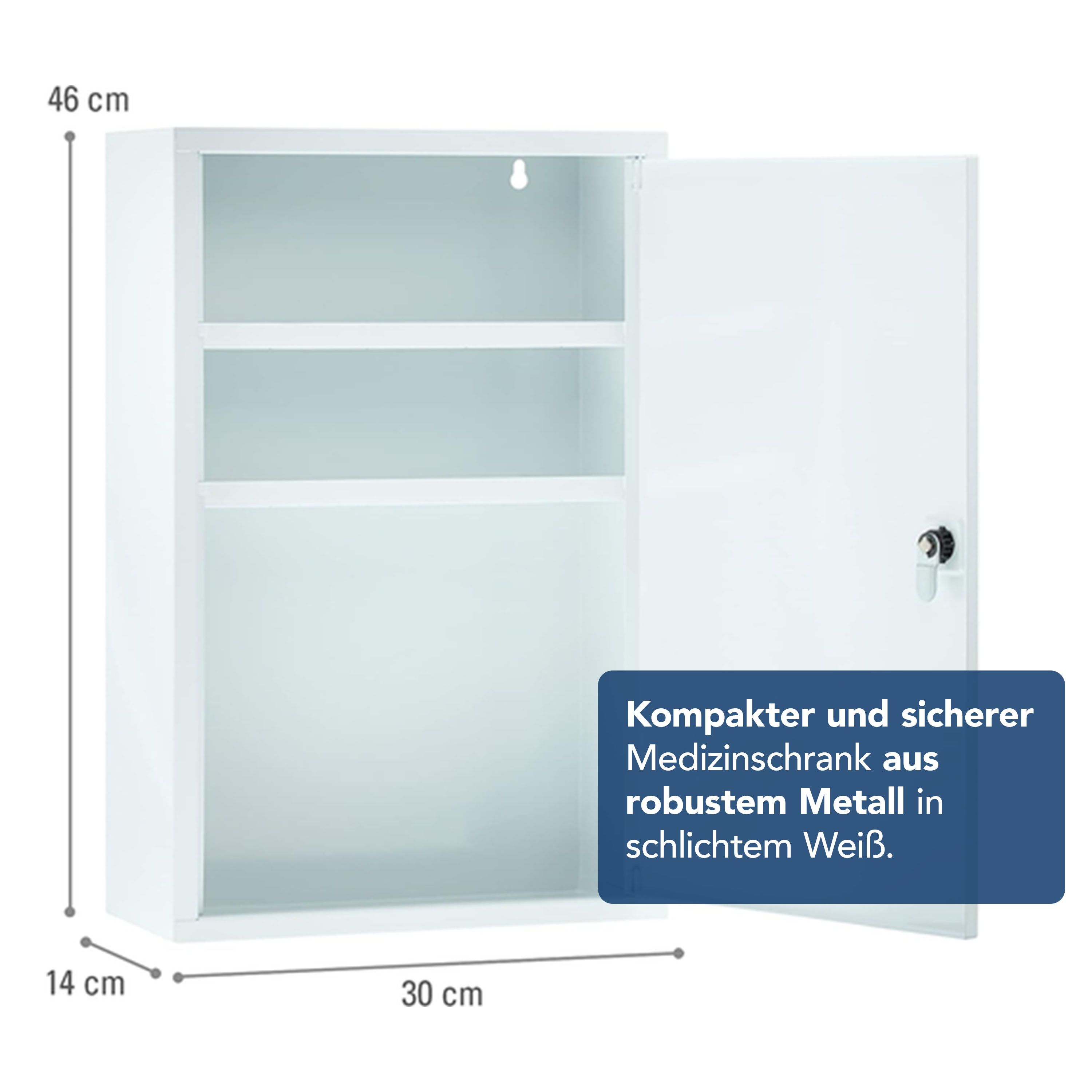 First Aid Only Medizinschrank Weiß mit 3 Fächern