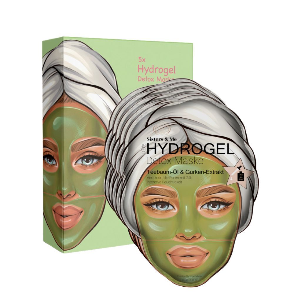 Sisters & Me Hydrogel Detox Maske mit Teebaumöl & Gurken-Extrakt