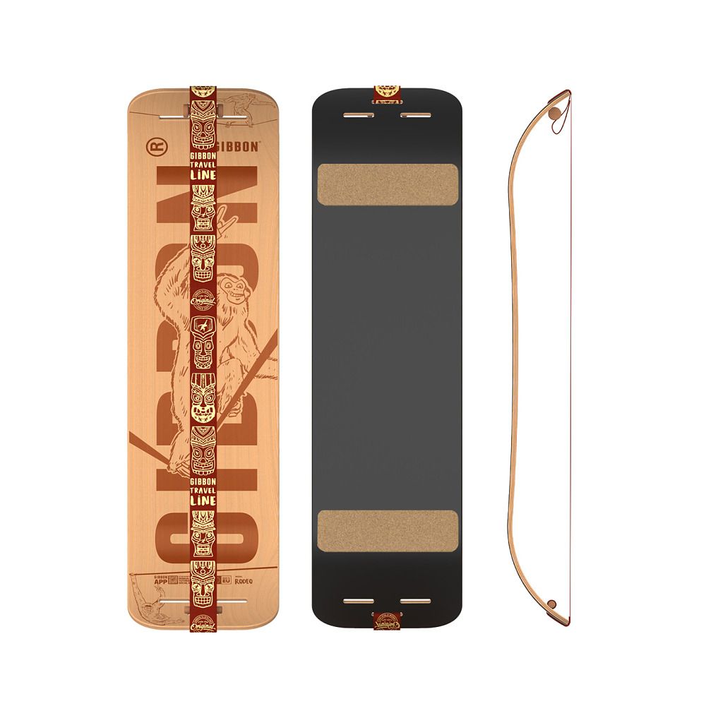 GIBOARD-Set: Oberseite mit Grafik, Unterseite mit Griffbändern, separates Band. Holz.