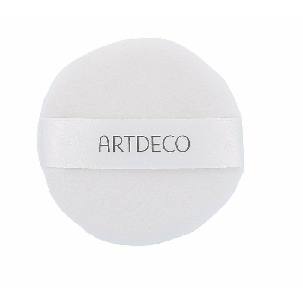 Weiße Puderquaste mit Band. Band mit ARTDECO-Schriftzug. Für lose Puder.