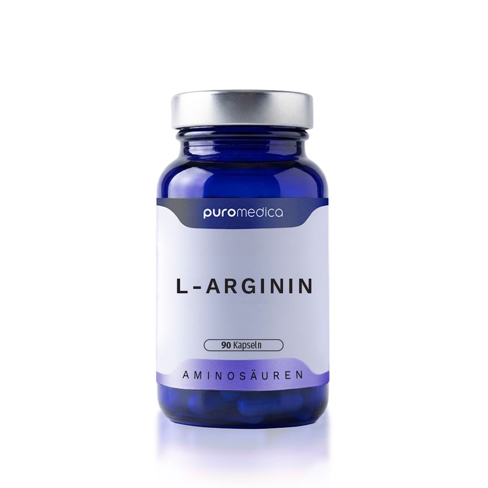 Flasche L-Arginin Aminosäuren von Puromédica, 90 Kapseln.