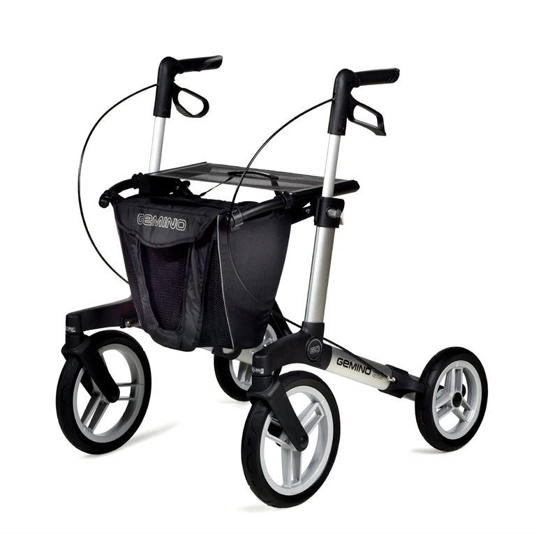 Sunrise Medical - Outdoor-Rollator Gemino 60 mit Softbereifung und großen Rädern sowie Tasche