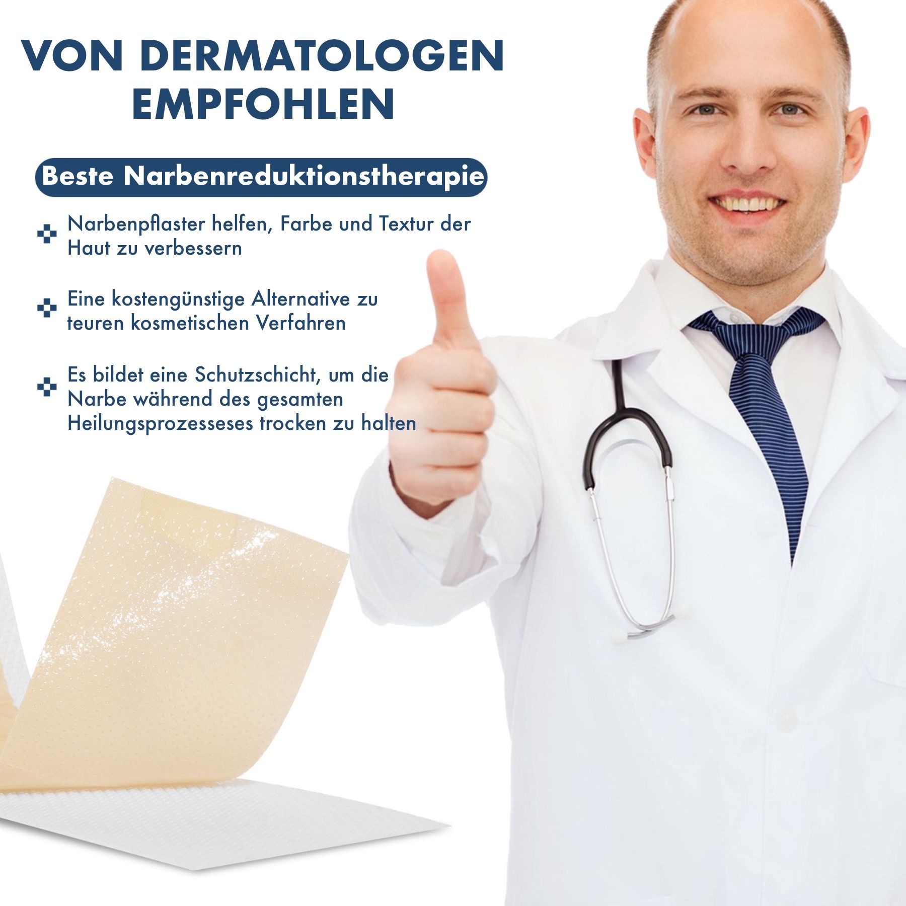 P-Beauty Silicone Wundpflaster für Narben