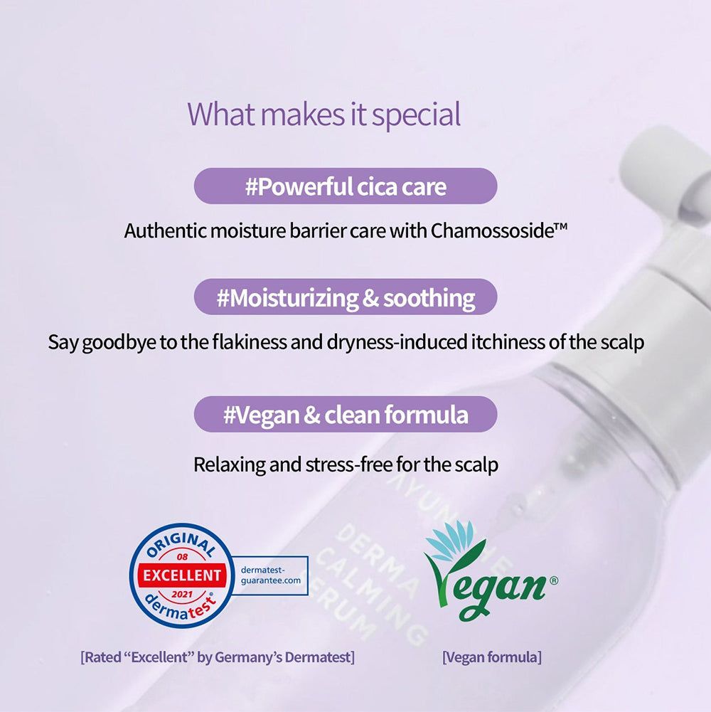 AYUNCHE Derma Calming Scalp Serum: Cica-Pflege, feuchtigkeitsspendend, vegan.