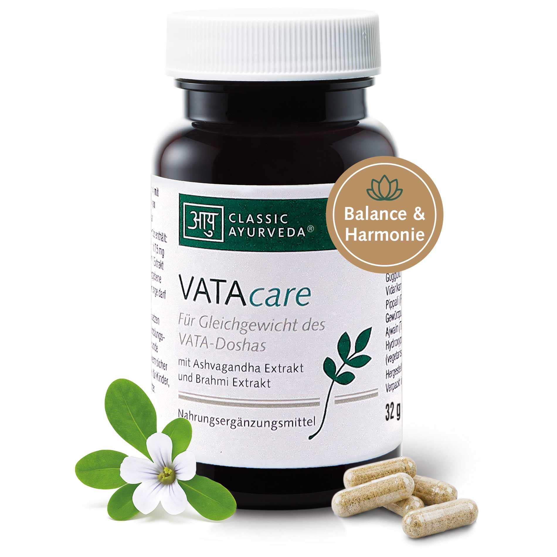 Flasche Classic Ayurveda VATAcare Nahrungsergänzungsmittel mit 32g.