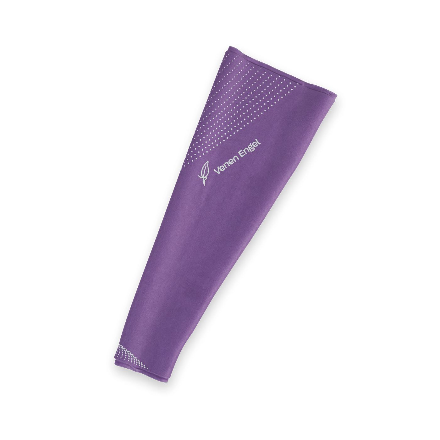 Lila Venen Engel Cool Comfort Sleeve mit Punktmuster und Logo.