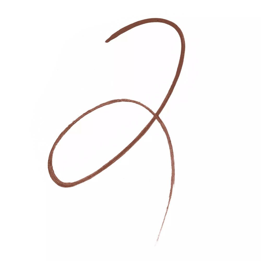 Brauner Eyeliner-Strich auf weißem Hintergrund.