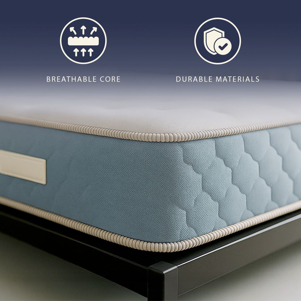 The White Stone Matratze 90x200 aus Hypoallergener Schaum und Memory Foam, Höhe 22 cm