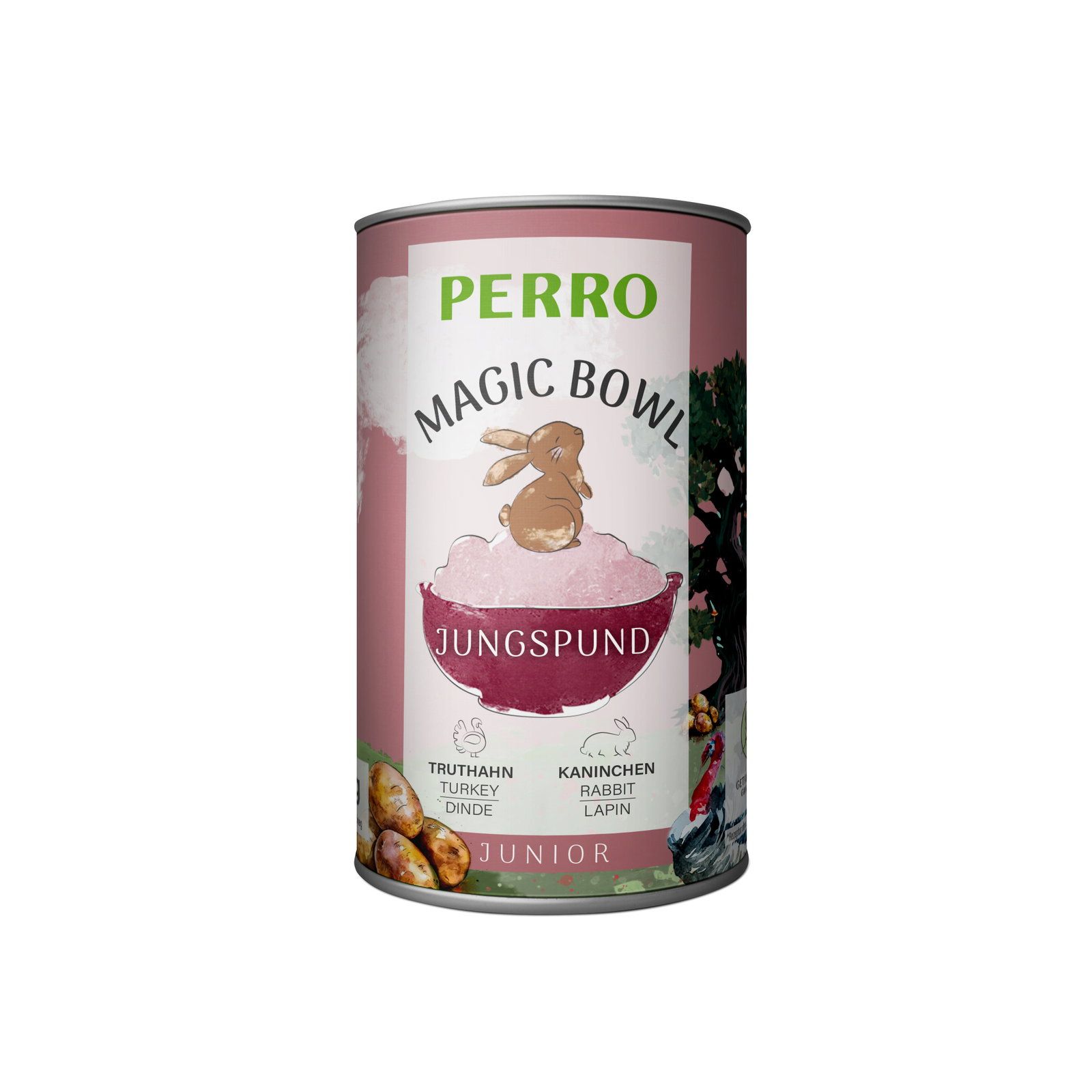 PERRO Magic Bowl Jungspund Truthahn & Kaninchen Junior - Nassfutter für Jung-Hunde