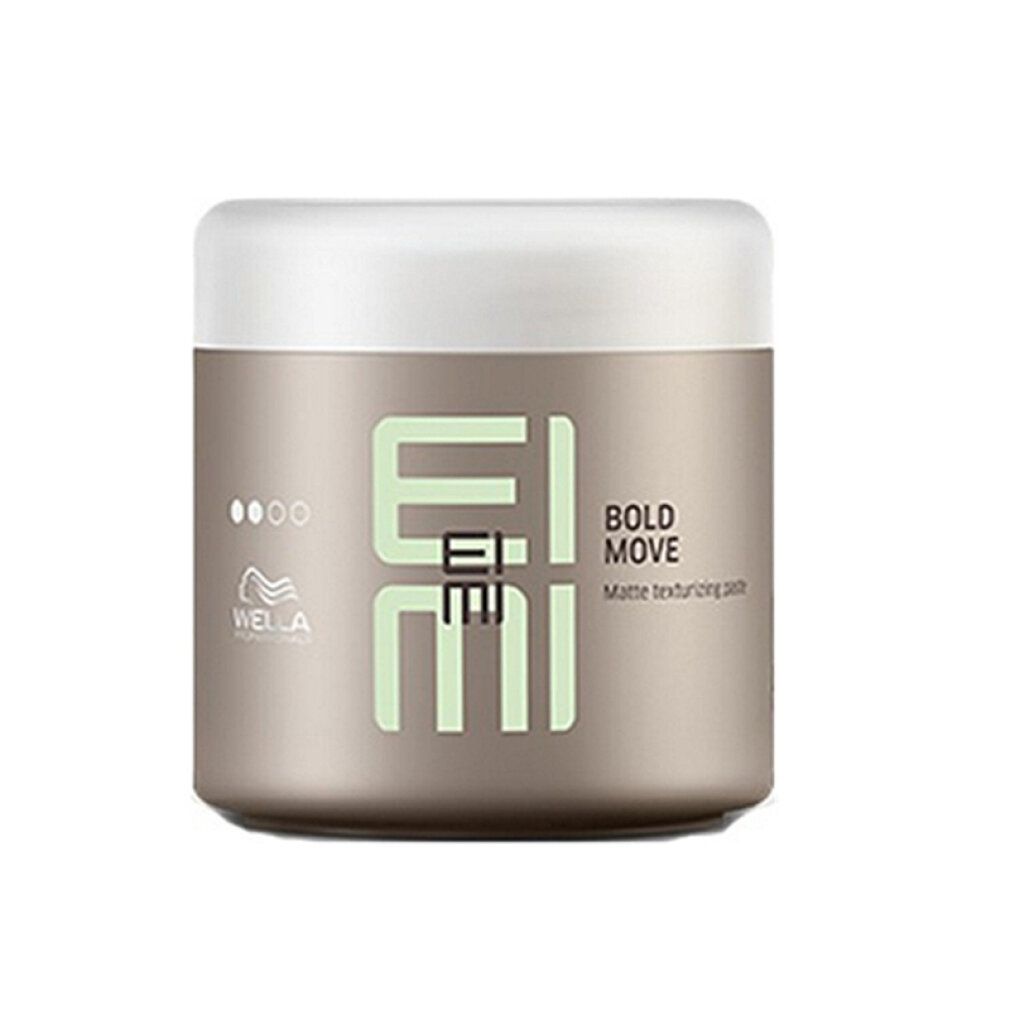 Behälter mit Stylingwachs. Aufschrift: EIMI Bold Move. Texturierende Paste. Marke Wella.