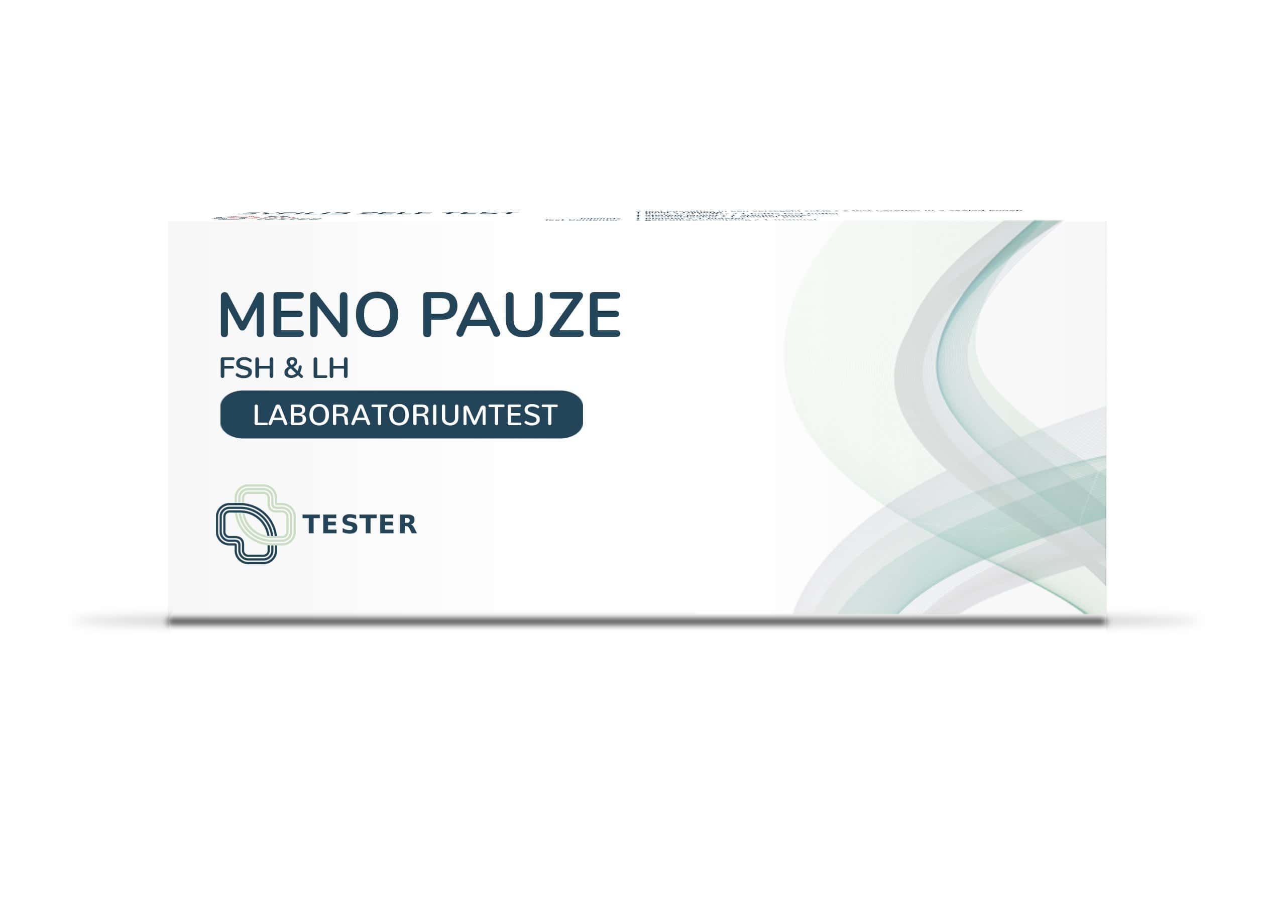 Verpackung des Meno Pauze FSH & LH Labortest.