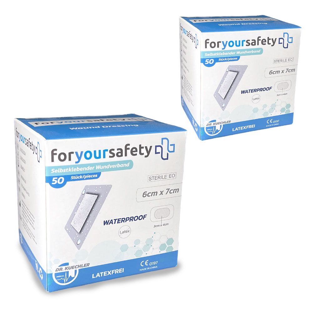 Dr. Kuechler Medical® 25 Stück Duschpflaster, Wundpflaster, wasserfest, steril, sensitiv,  10x20cm
