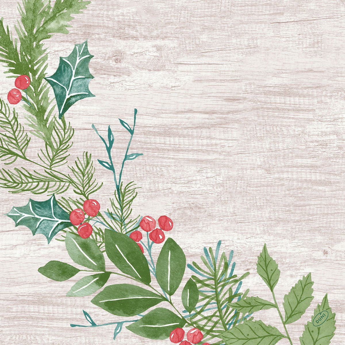 6x Dunisoft-Servietten 40x40cm Winter Greenery