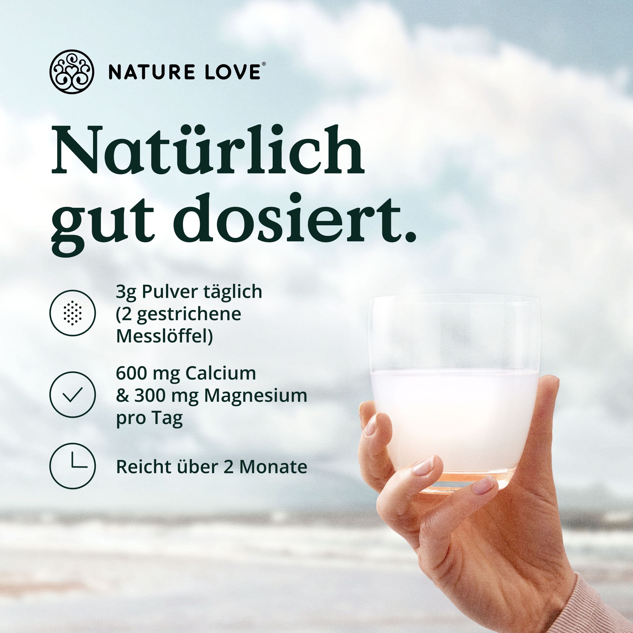 NATURE LOVE® Sango Meereskoralle – 250g Pulver – Calcium(20%) & Magnesium(10%)