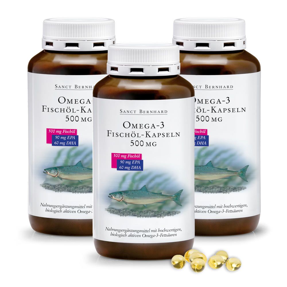 Sanct Bernhard Omega-3-Fischöl-Kapseln 500 mg