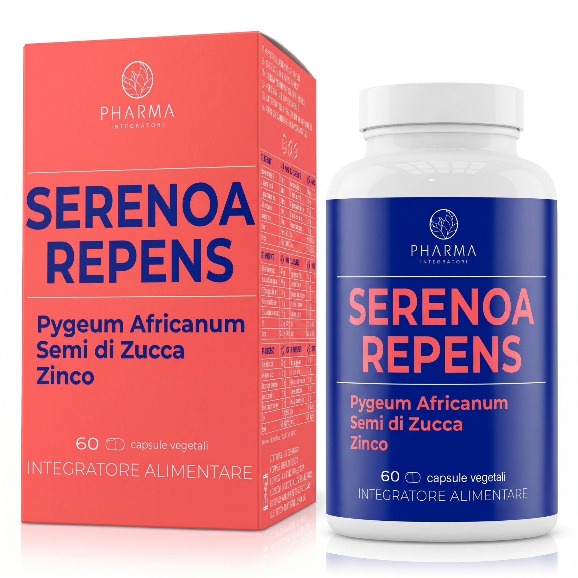 Verpackung und Flasche Serenoa Repens, 60 vegetarische Kapseln.
