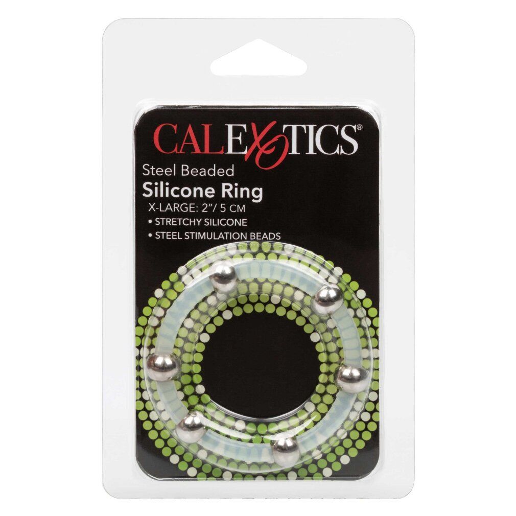 Calex steel beaded silicone ring xl