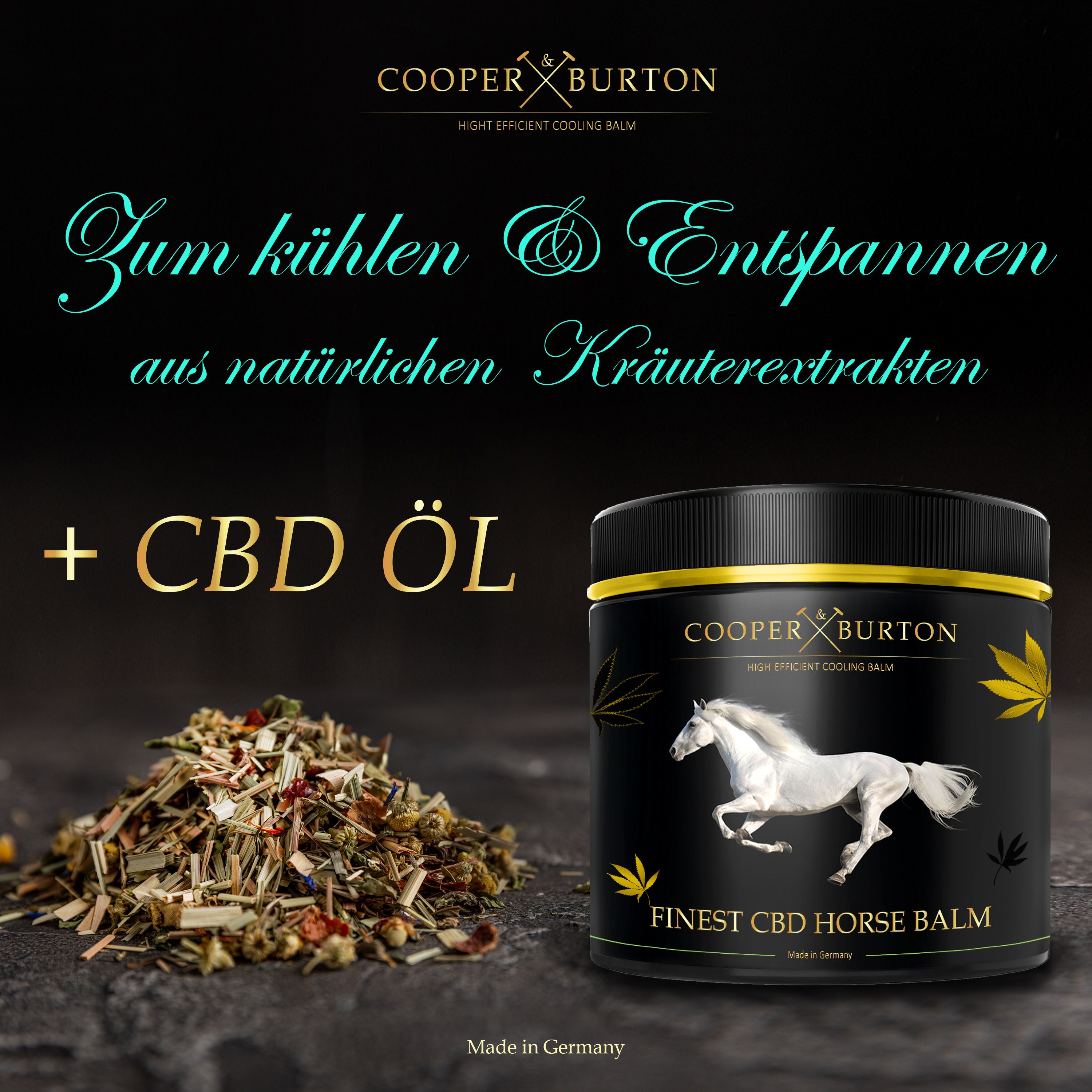 COOPER & BURTON CBD Hanf Creme mit THC-freiem CBD Öl – Massagebalsam für Muskeln und Gelenk