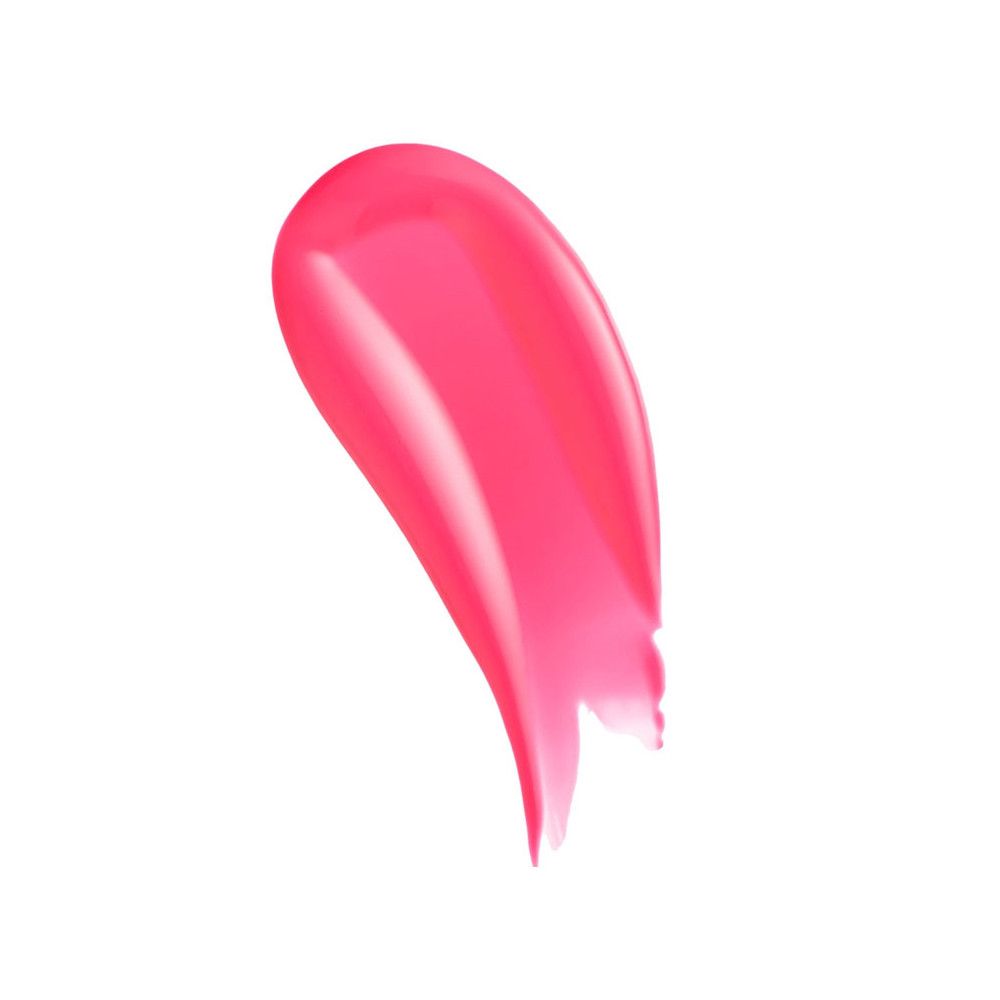 Rosa Lipgloss-Abstrich auf weißem Hintergrund. Glänzende Textur.