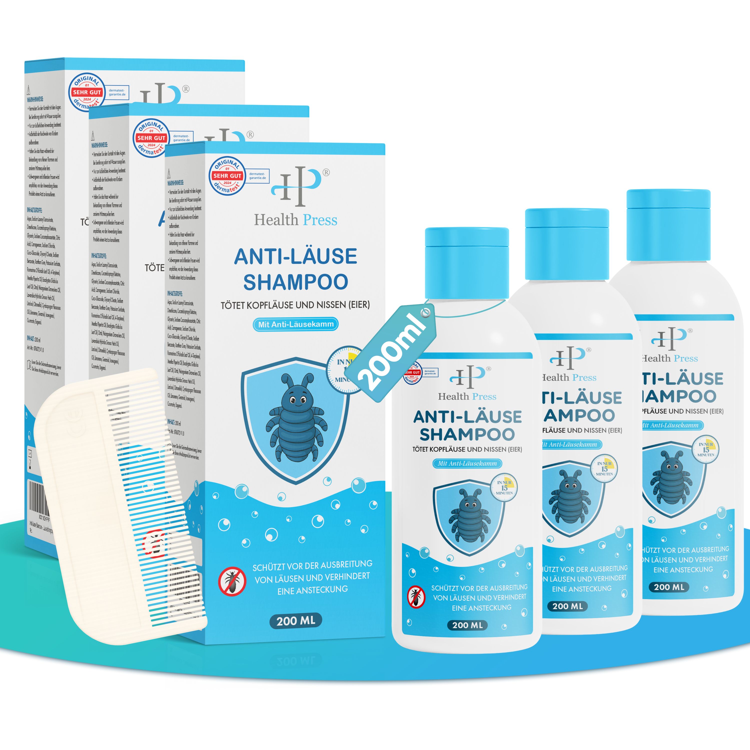 Health Press Läuse Shampoo – Läuseshampoo zur Behandlung von Läusen – Wirksames Läusemittel