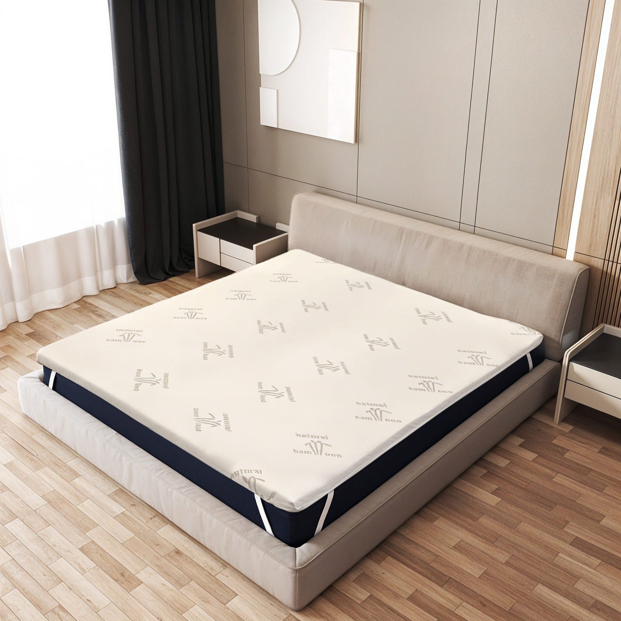 The White Stone Topper 165x195 cm aus Naturlatex, Abnehmbar 5 cm