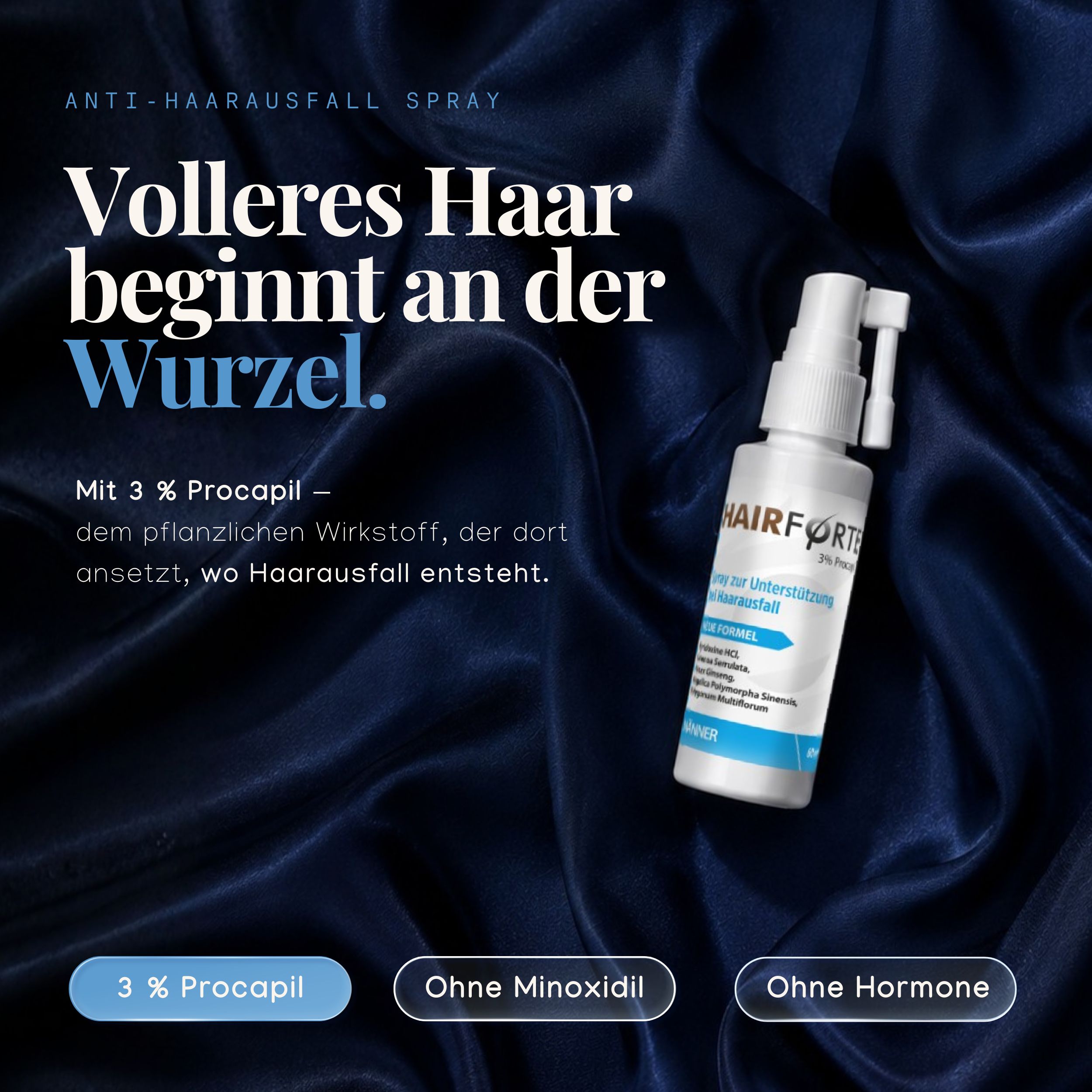 Hairforte Spray 3% Procapil gegen Haarverlust DHT Blocker