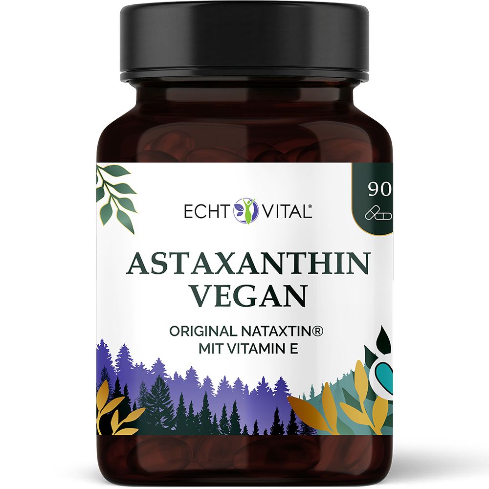 Echt Vital Astaxanthin Vegan Kapseln, 90 Stück.