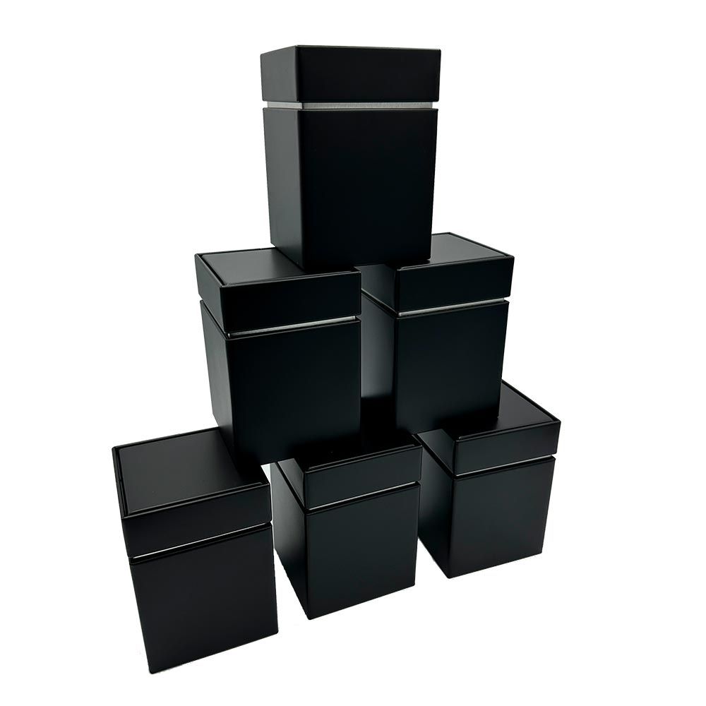 teeverliebt - 6er Set Tee- & Gewürz-Dose quadratisch | schwarz