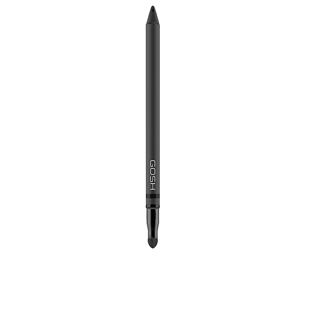 Schwarzer Gosh Infinity Eyeliner. Zylindrische Form mit spitzem Ende und Applikator. Marke GOSH auf dem Stift.