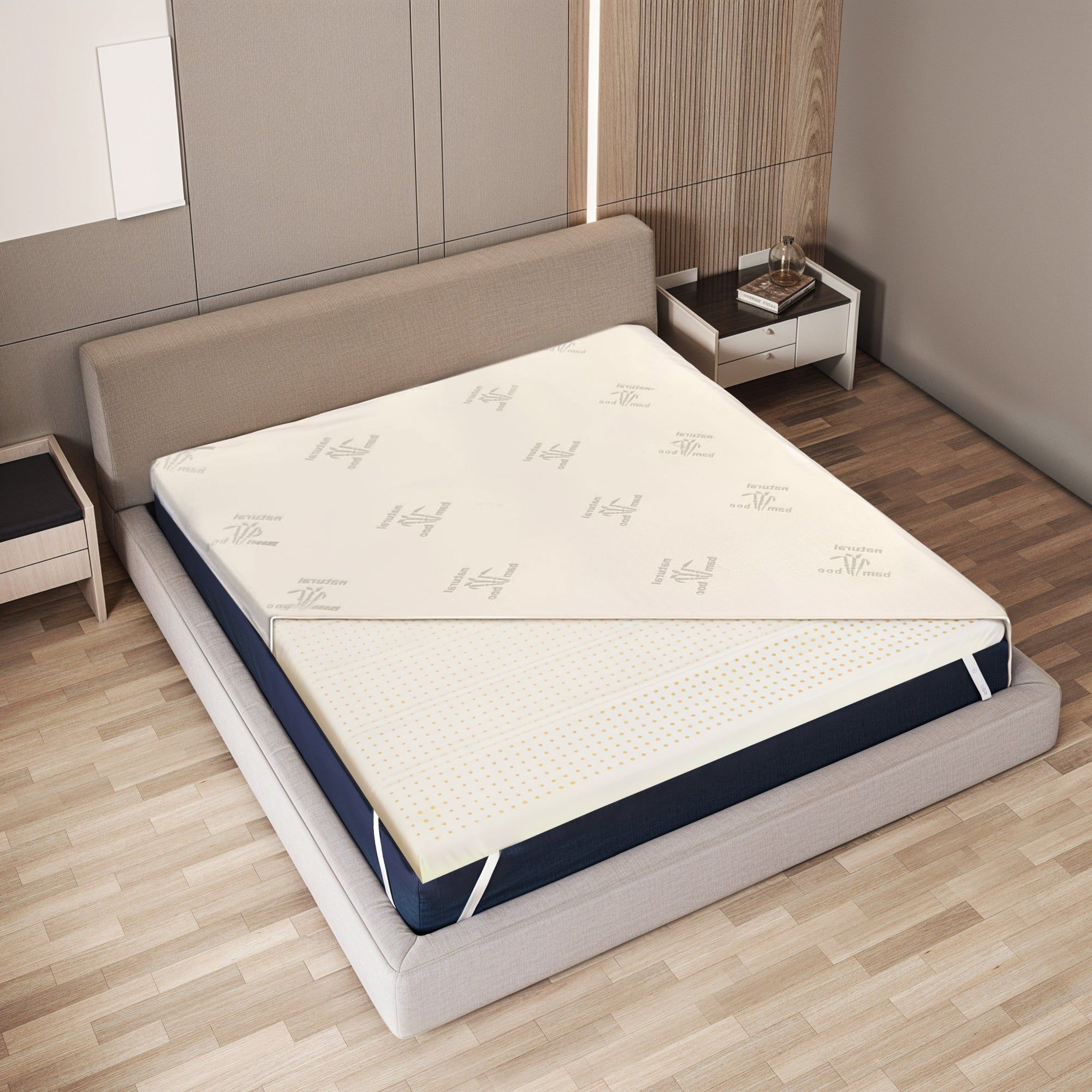 The White Stone Topper 165x195 cm aus Naturlatex, Abnehmbar 5 cm