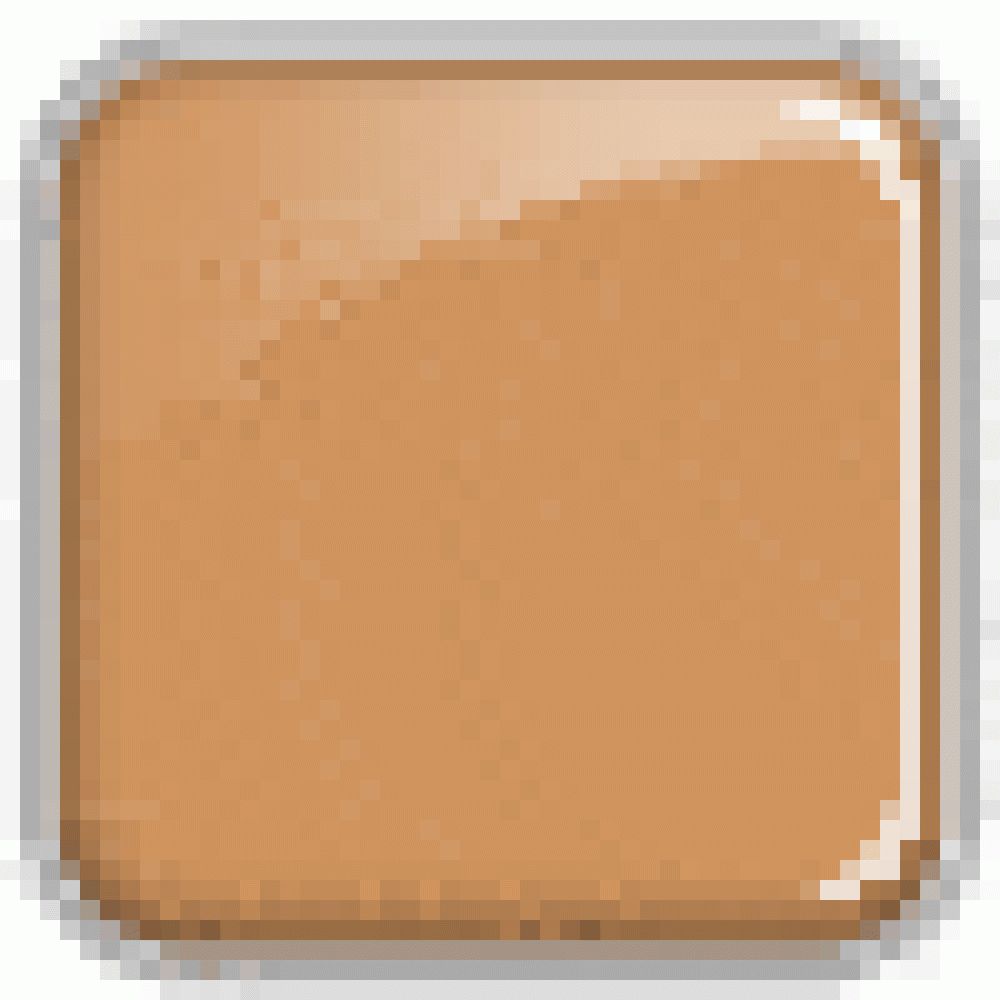 Quadratische, glänzende, hellbraune Make-up-Textur auf grauem Hintergrund.