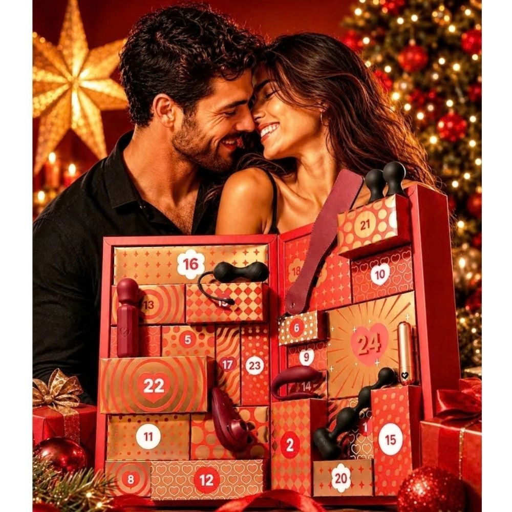 Adventskalender mit 24 Überraschungen für Paare, gefüllt mit Sexspielzeug.