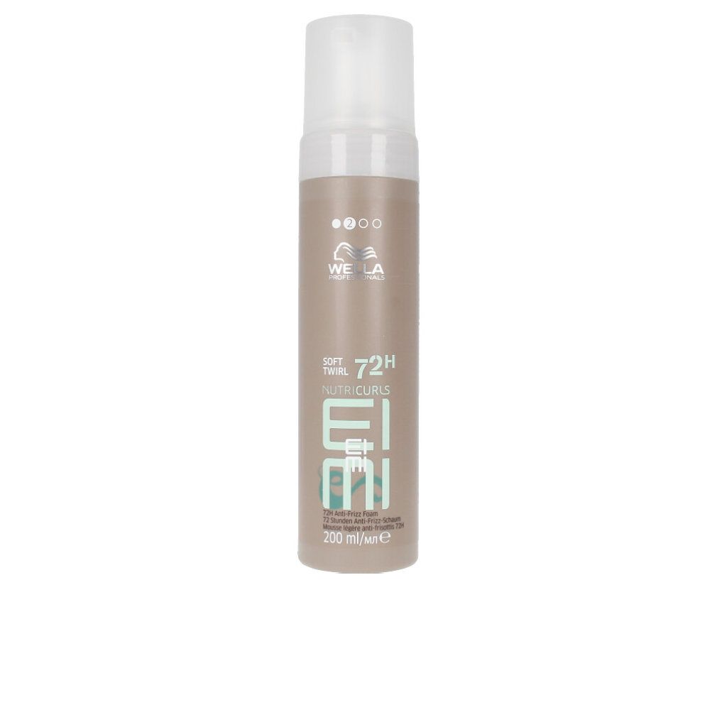 Wella Eimi Nutricurls Soft Twirl. Braune Flasche mit weißem Deckel. Text: Soft Twirl, 72H, Eimi, 200 ml.