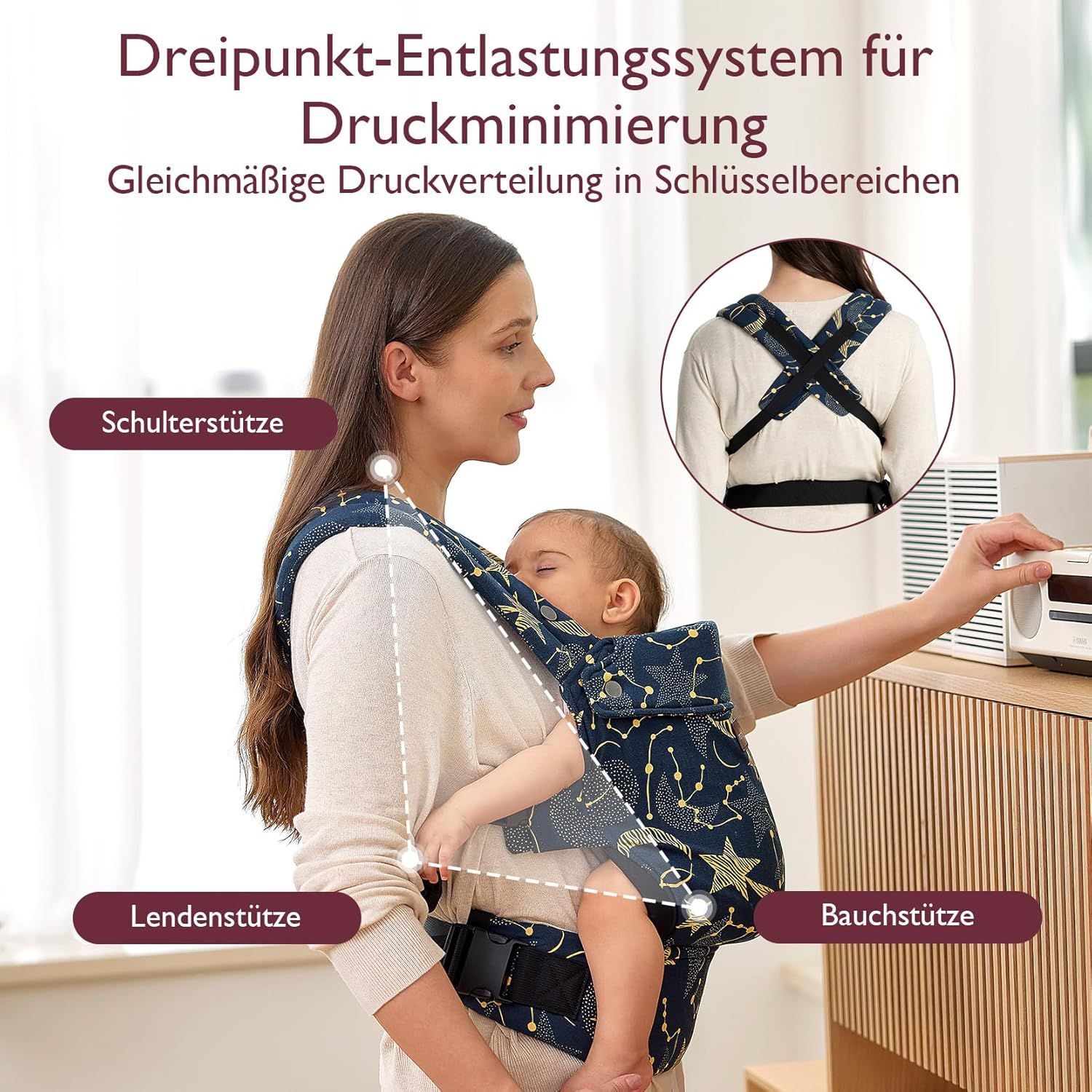 Momcozy Baby Trage - Leichte & Atmungsaktive Sterne